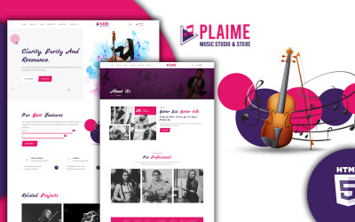 Plantilla HTML5 para sitio web de Plaime Music Band & Musician