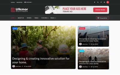 Ulkmor - Modèle HTML5 de blog, d&amp;#39;article et de magazine