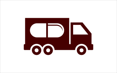 Apotheek bestelwagen doos vector sjabloon