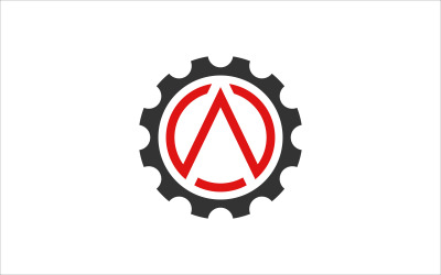 Letter A versnelling onderhoud vector sjabloon