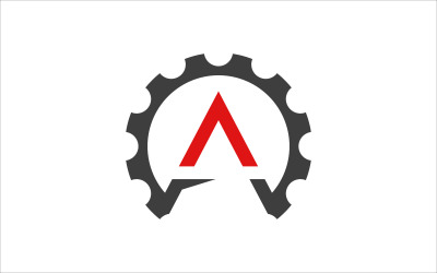 Letter A versnelling vector sjabloon
