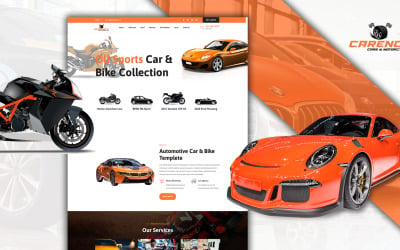 Modello HTML5 della pagina di destinazione del Carency Car Showroom