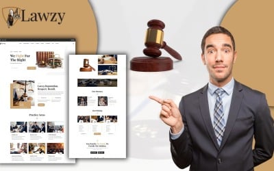 Modelo HTML5 da página inicial do escritório de advocacia e advogados Lawzy