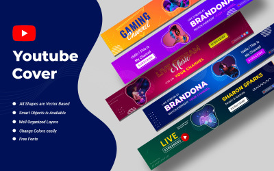 Šablona titulní kreativní herní Youtube