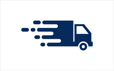 vrachtwagen doos snelle levering vector sjabloon