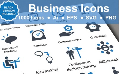 1000 Business Icon Set Vorlage
