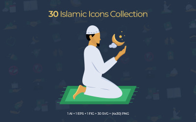Collection d'icônes islamiques - 30 modèles d'icônes