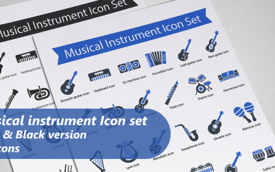 Conjunto de ícones de instrumentos musicais