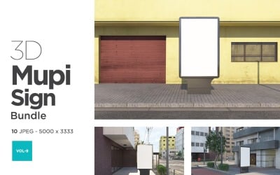 Mupi Sign Billboard Mockup Set Vol 9