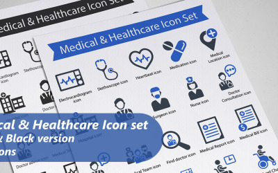 Set di icone mediche e sanitarie