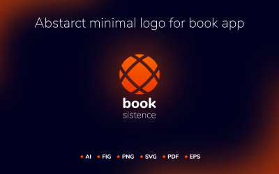 Booksistence — Modèle de logo de mystère d&amp;#39;application de livres