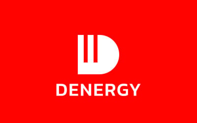 D Energy Red Simple Logo Template