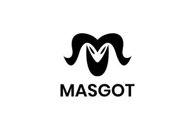 Enkel getmaskot företagslogotyp