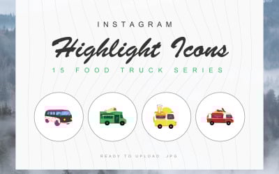 15 Food Truck Instagram Highlight Cover Iconset -mall