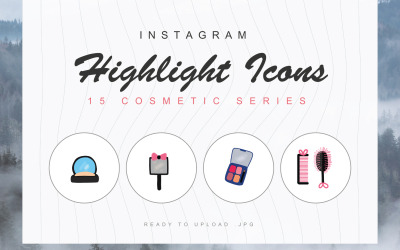 15 kosmetyków szablon okładki wyróżnienia na Instagramie