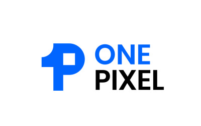 Logotipo de espacio negativo de un píxel