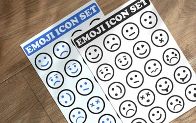 Modelo de conjunto de ícones de emoji de reação facial