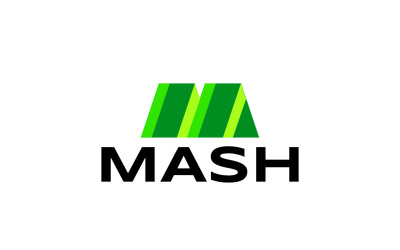 Плоская буква M - зеленый логотип