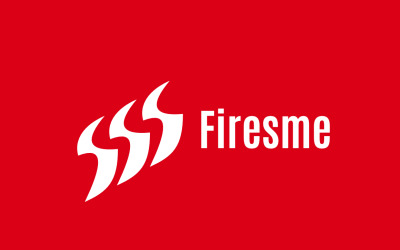Rojo fuego - Logotipo dinámico de letra SM