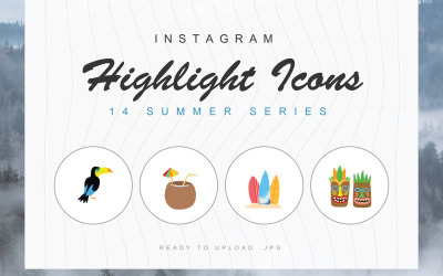 14 Шаблон набору обкладинки для літнього сезону в Instagram