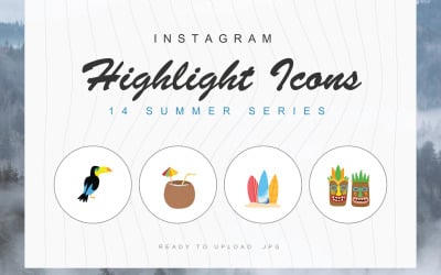 14 Sommersaison Instagram Highlight Cover Iconset Vorlage