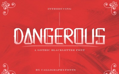 Carattere gotico pericoloso Blackletter