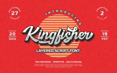 Kingfisher gelaagd lettertype