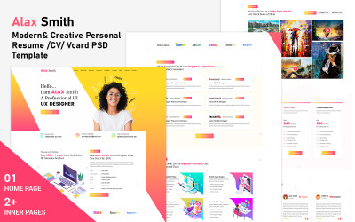Modello di curriculum personale moderno e creativo/ CV/ PSD