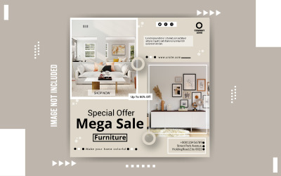 Oferta de redes sociales Mega Banner de venta de muebles