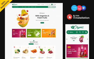 Organický - víceúčelový responzivní obchod OpenCart s jídlem a pitím