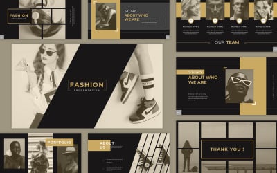 Plantilla única de presentación de PowerPoint para profesionales de la moda