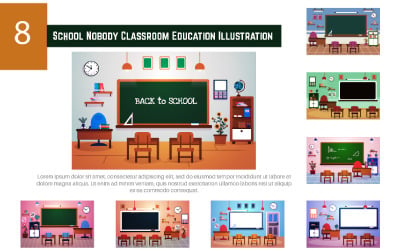 8 School Nobody Classroom Education Illustration