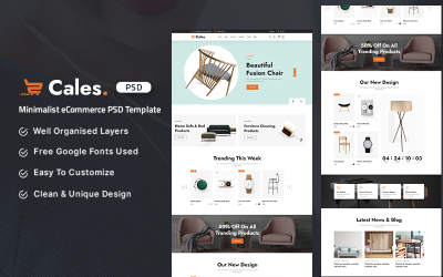 Cales - Minimalist eCommerce PSD Template