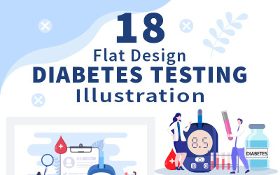 18 Diabetes-Tests Illustration für das Gesundheitswesen