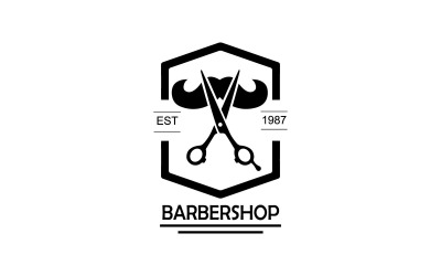 Fryzjer Abstrakcyjny Szablon Logo