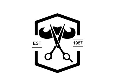 Modelo de logotipo abstrato de barbearia