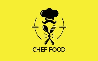 Modelo de logotipo do Chef Restaurent