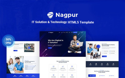 Nagpur – Modèle de site Web adaptatif aux solutions informatiques et à la technologie