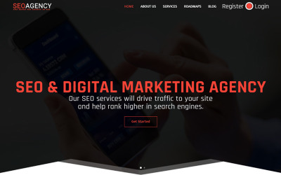 SEO és digitális marketing ügynökség céloldal sablon