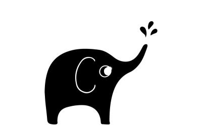 Szablon logo abstrakcyjnego słonia