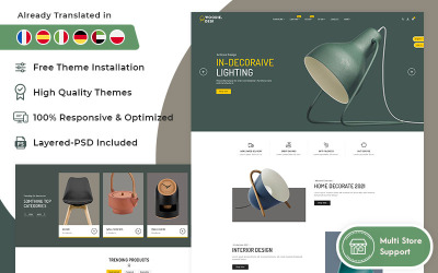 Woodie Desk - PrestaShop-thema voor online meubel- en woondecoratiewinkel