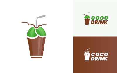Coco Drink Logo Design koncepció vektor
