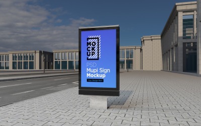 Makieta billboardu ze znakiem Mupi