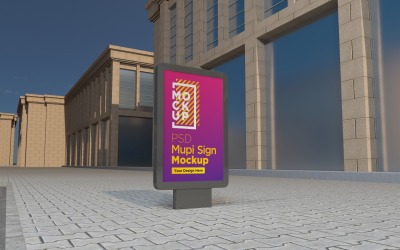 modelo de maquete de sinalização para visualização à noite