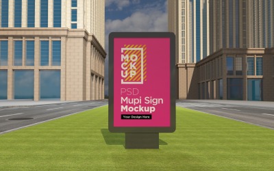Mupi anúncio Sign Mockup Template