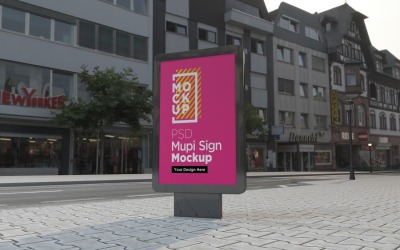 Mupi de publicidade Sign Mockup