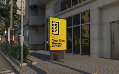 Mupi am Straßenrand Werbung Billboard Mockup 3D-Rendering-Vorlage