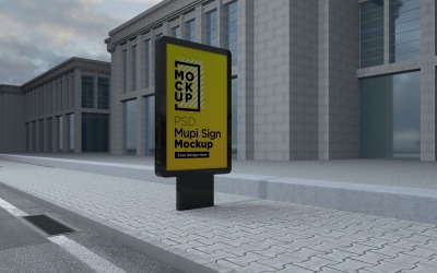Mupi двухсторонний дизайн шаблона макета рекламного щита