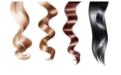 Strand Of Hair Realistic Set Vector Illustration Concept