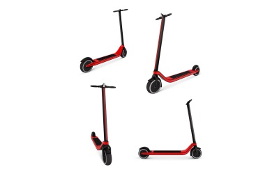 Electric Scooter Realistic Set Vector Illustration Concept
